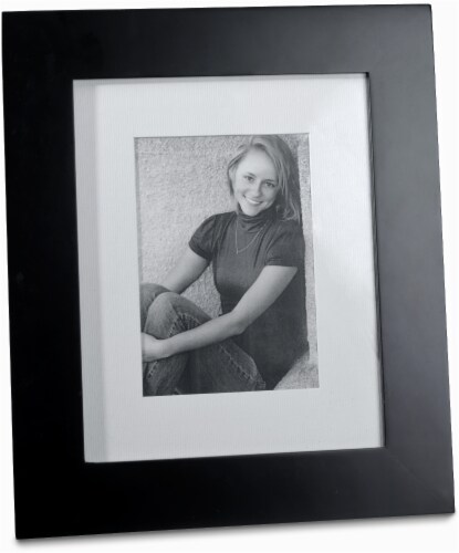 Malden Manhattan Matted 5 x 7 Picture Frame - Black Wood Perspective: front