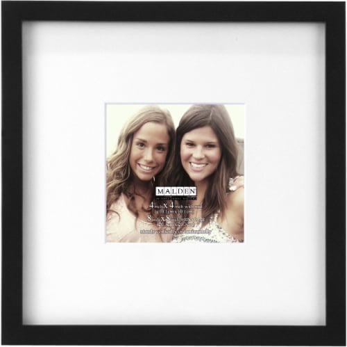 Malden Matted Square Picture Frame - Black Perspective: front