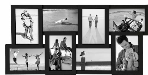 Malden 8-Photo Puzzle Collage Picture Frame - Black Perspective: front