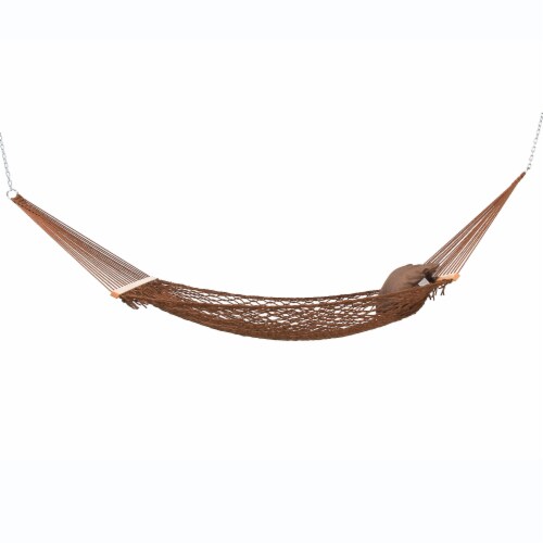 Castaway Hammock Antique Brown Polyester Rope with PIllow 1 Unit Mariano s