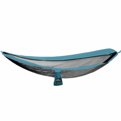 Castaway Hammock Travel Single Mesh Blue/Gray Perspective: front