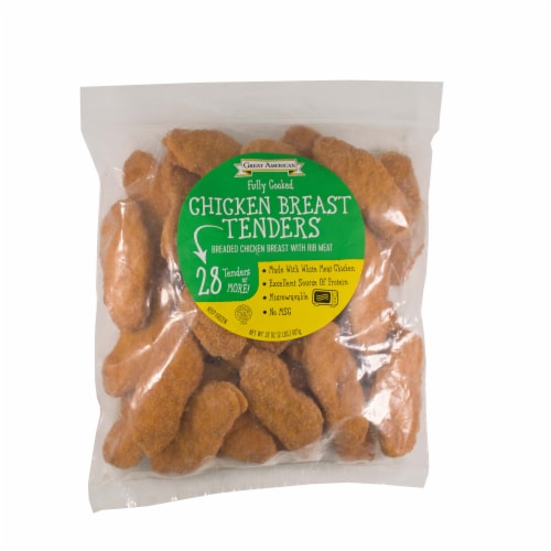 Great American Fully Cooked Breaded Chicken Breast Tenders 28 Count Perspective: front
