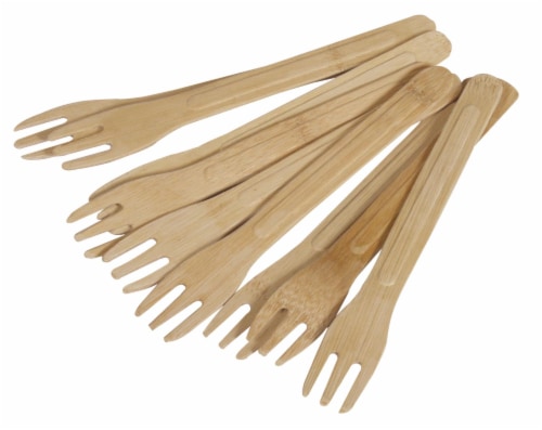 Wilshire Disposable Bamboo Forks Perspective: front