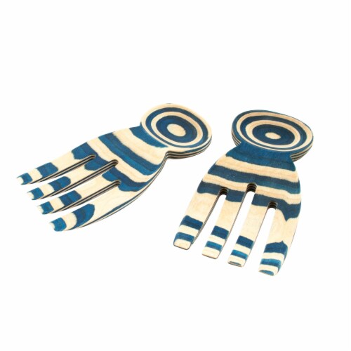 Island Bamboo Blue Pakka Salad Hands Perspective: front