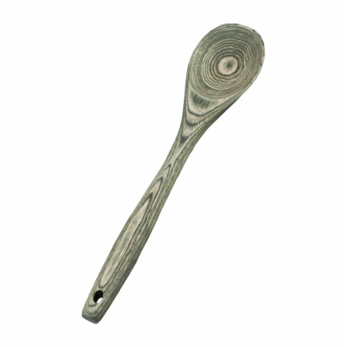 Island Bamboo Pakkawood Black 12-Inch Spoon Perspective: front