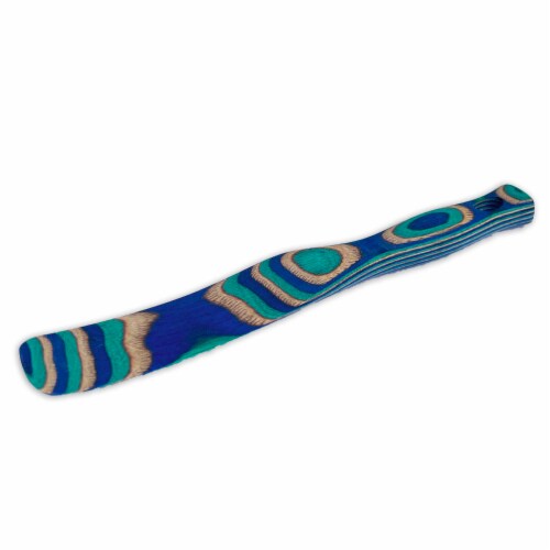 Island Bamboo Pakkawood 8-Inch Slim Spurtle, Peacock Perspective: front