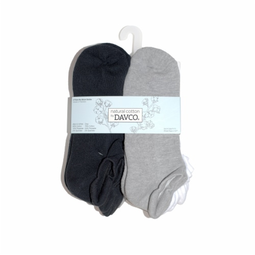 Davco Cotton No-Show Socks - Black Perspective: front