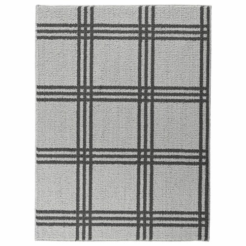 Garland Pure Plaid Accent Rug - Silver Perspective: front