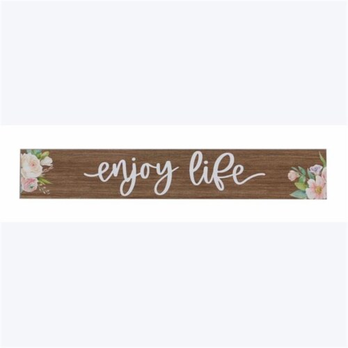 Youngs 11577 Wood Enjoy Life Wall Sign Perspective: front