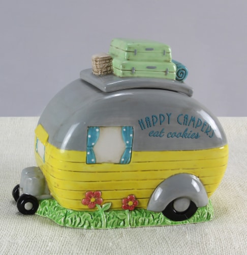 Happy Camper Cookie Jar Perspective: front
