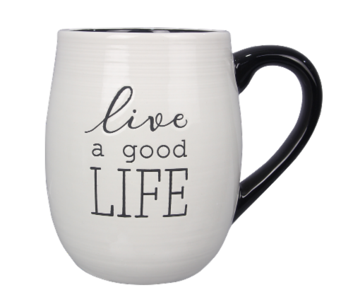 "Live A Good Life" 4PC. Mug Set Perspective: front