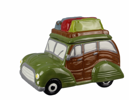 Ceramic Woody Wagon Cookie Jar Perspective: front