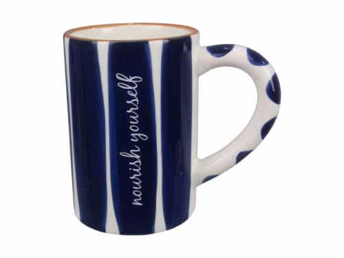 Ceramic Blue and White 4 PC. Mug Set Perspective: front