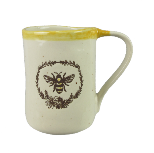 Ceramic Bee Mugs 4 Piece Set Perspective: front