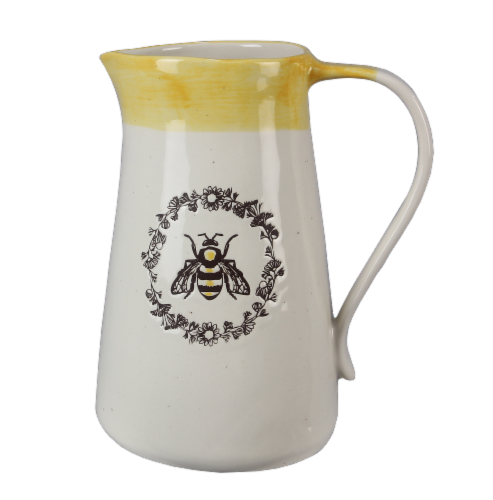 Ceramic Bee Pitcher/Vase Perspective: front