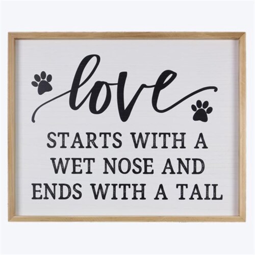 Youngs 21528 Wood Framed Pet Love Wall Sign Perspective: front