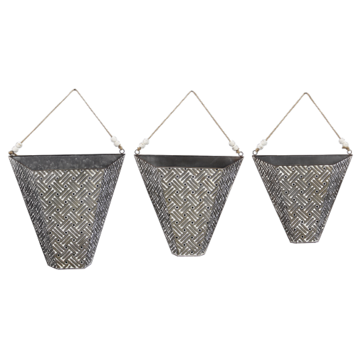 Metal Planter 3 Piece Set Perspective: front