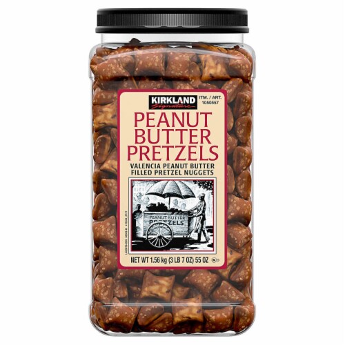 Kirkland Signature Peanut Butter Filled Pretzel Nuggets, 55 oz Perspective: front