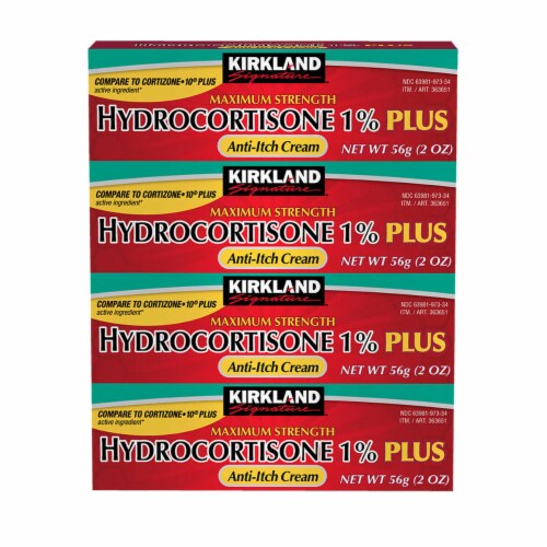 Kirkland Hydrocortisone %1 Cream, 2 Ounce (Pack of 4) Perspective: front