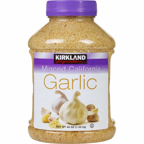 Kirkland Signature Minced California Garlic, 48 oz Perspective: front