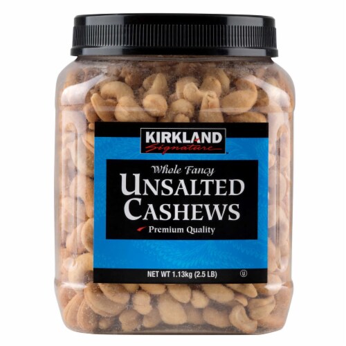 Kirkland Signature Whole Fancy Unsalted Cashews, 2.5 lbs Perspective: front