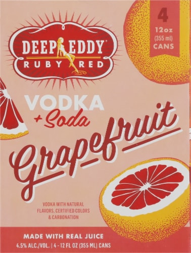 Deep Eddy Ruby Red Grapefruit Vodka & Soda Ready to Drink Cocktail Perspective: front