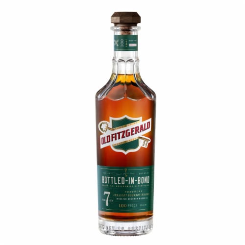 Old Fitzgerald Aged 7 Years Bottled-In-Bond Kentucky Straight Bourbon Whiskey Perspective: front