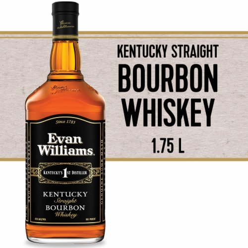 Evan Williams Black Label Kentucky Straight Bourbon Whiskey Perspective: front