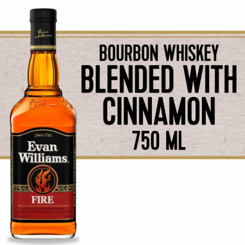 Evan Williams Fire Cinnamon Whiskey Liqueur Perspective: front