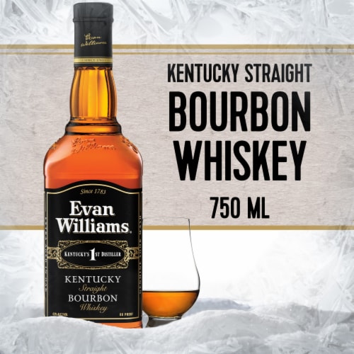 Evan Williams Black Label Kentucky Straight Bourbon Whiskey Perspective: front
