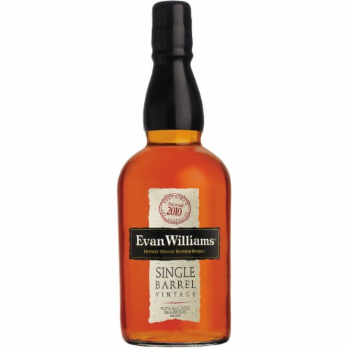 Evan Williams Single Barrel Kentucky Straight Bourbon Whiskey Perspective: front