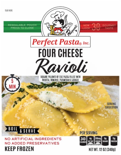 Perfect Pasta® Four Cheese Ravioli Perspective: front