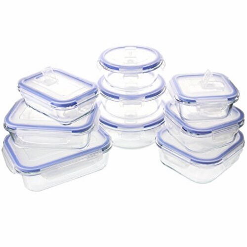 55047 Glasslock Oven Safe Glass Food Storage Container Set With
