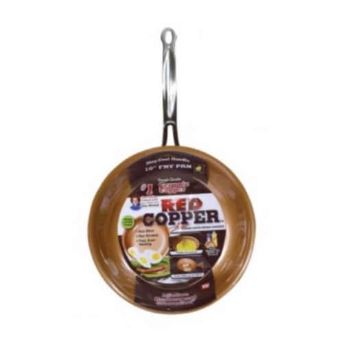 Red Copper Frying Pan - Copper Perspective: front