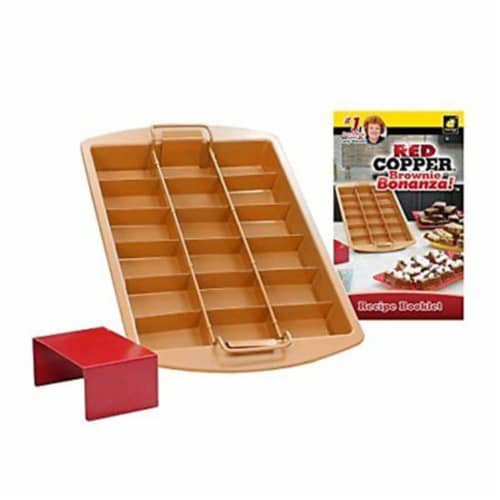 Red Copper® Brownie Bonanza Pan - Red Perspective: front