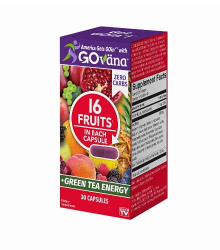 GoVana™ 16 Fruits Green Tea Energy Capsules Perspective: front