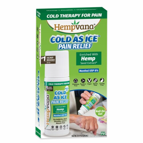 Hempvana Cold As Ice Clear Pain Relief Roll-On Gel 2.5 oz. - Total Qty: 1 Perspective: front