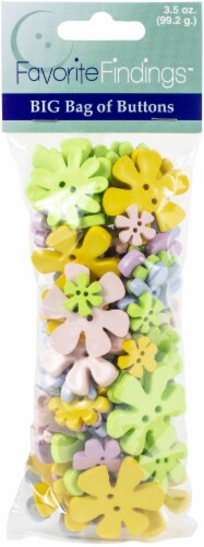 Favorite Findings Big Bag of Buttons Pastel Flowers