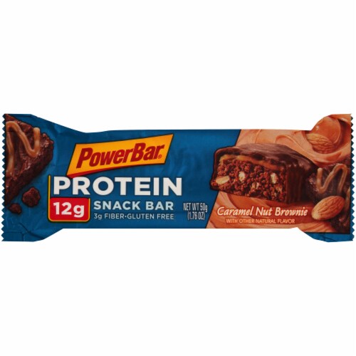 PowerBar Triple Threat Caramel Nut Brownie Energy Bars Perspective: front