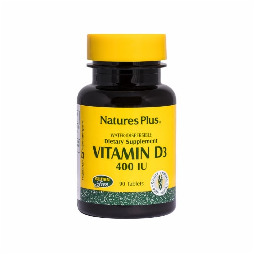 Natures Plus Vitamin D3 Tablets 400IU Perspective: front