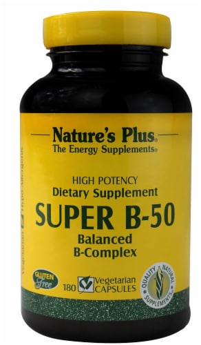 Nature's Plus Super B-50 Balanced B-Complex Dietary Supplement Perspective: front