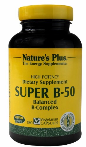 Nature's Plus Super B-50 Balanced B-Complex Dietary Supplement Perspective: front