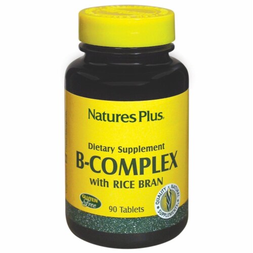 Natures Plus B Complex with Rice Bran Tablets Perspective: front