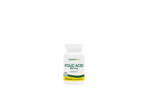 Natures Plus High Potency Folic Acid Tablets 800mcg Perspective: front