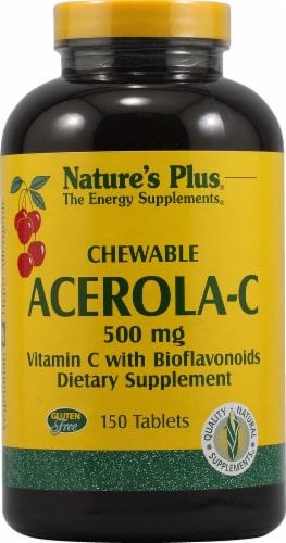 Nature's Plus Chewable Acerola-C Dietary Supplement Perspective: front