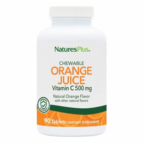 Nature's Plus Orange Juice Chewable Tablets 500mg Perspective: front