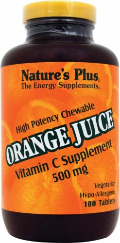 Nature's Plus  Chewable Orange Juice Vitamin C Dietary Supplement Perspective: front
