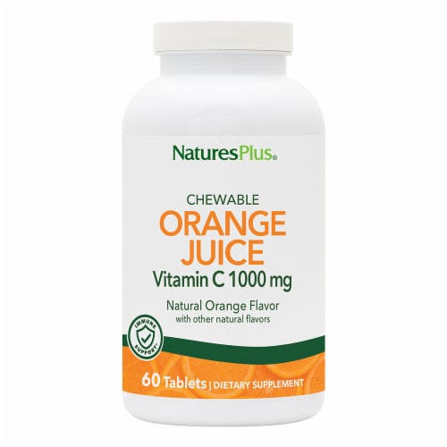 Natures Plus® Orange Juice Chewable Tablets 1000mg Perspective: front