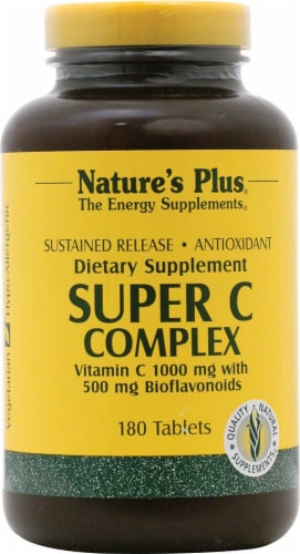 Natures Plus Super C Complex Sustained Release Dietary Supplement, 180 ...