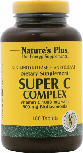 Natures Plus  Super C Complex Sustained Release Dietary Supplement Perspective: front